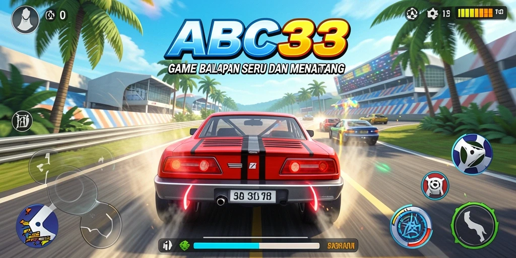 Tampilan screenshot game ABC33 yang menampilkan balapan seru.