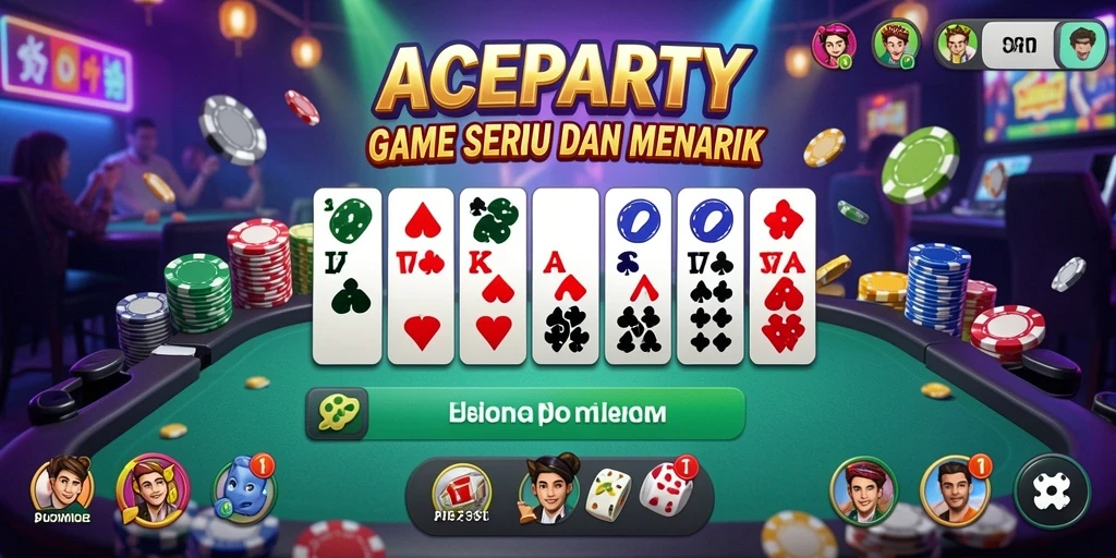 Tampilan gameplay domino yang dinamis dan seru di ACEPARTY.
