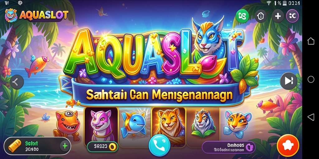 Tampilan menarik dari gameplay AQUASLOT yang mengasyikkan dan penuh warna.