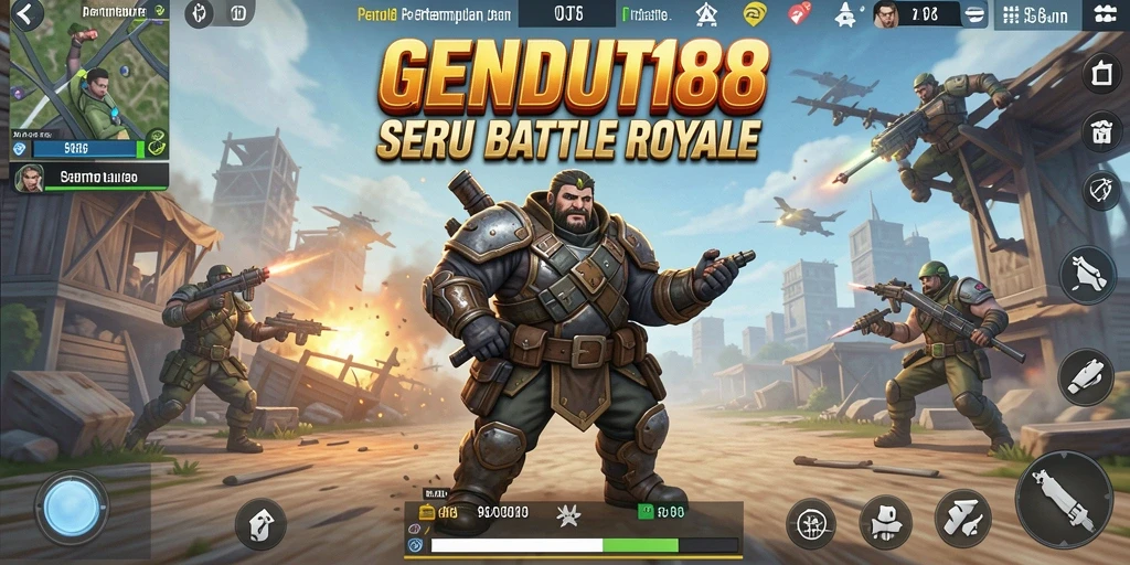 Tampilan seru gameplay GENDUT188 dalam pertempuran Battle Royale.