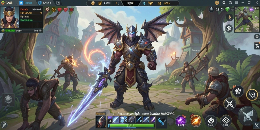 Tangkapan layar menampilkan aksi seru dalam game MMORPG GX88.