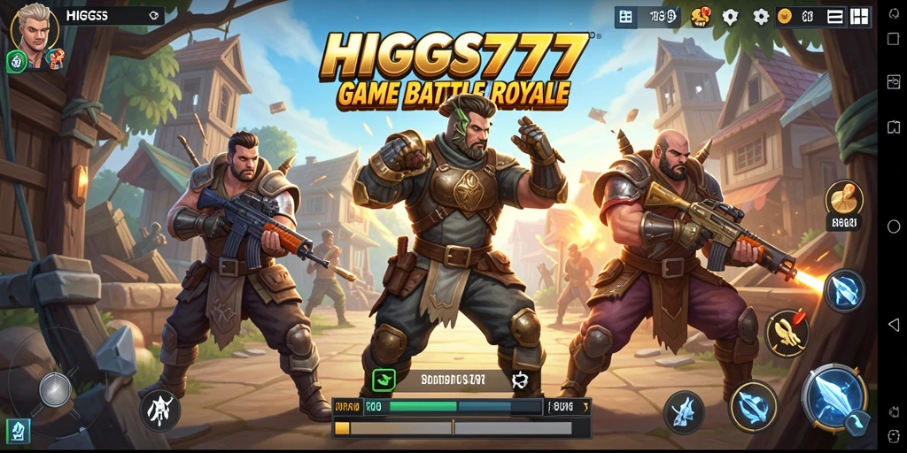 Tampilan gameplay HIGGS777 dengan aksi Battle Royale yang mendebarkan.