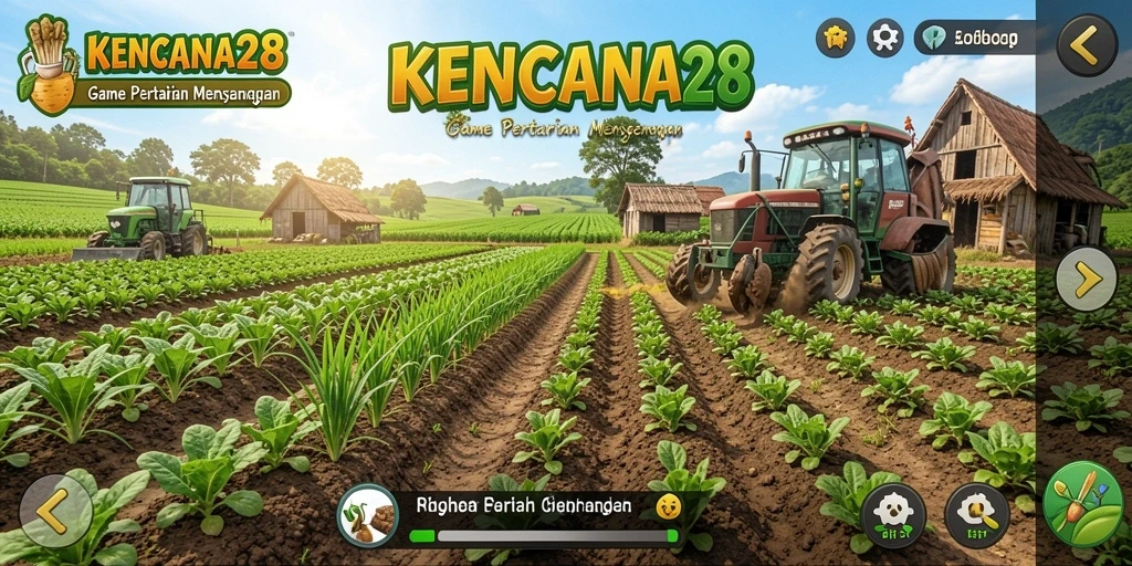 Tampilan gameplay KENCANA28 saat merawat tanaman.