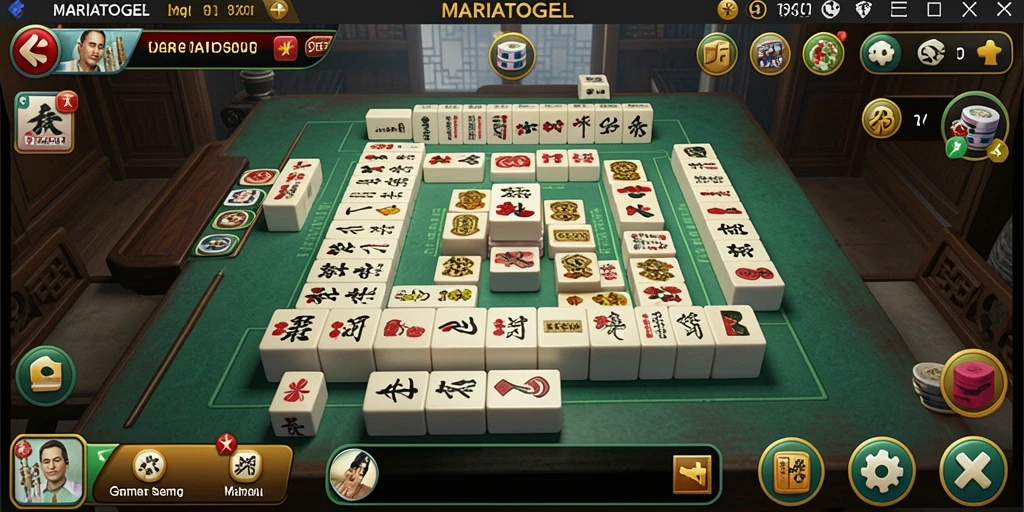 Tampilan gameplay seru MARIATOGEL yang menampilkan tantangan Mahjong.