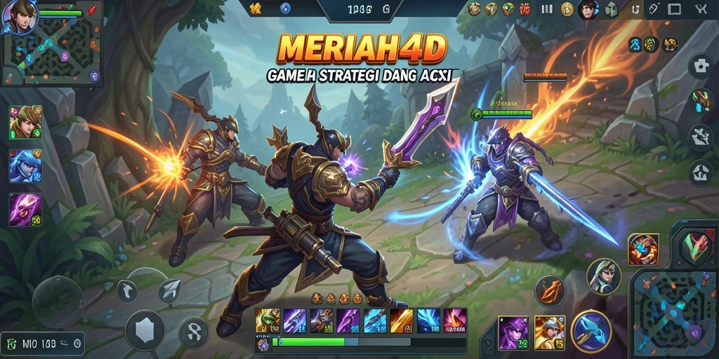 Tangkapan layar menunjukkan aksi seru gameplay MOBA di MERIAH4D.