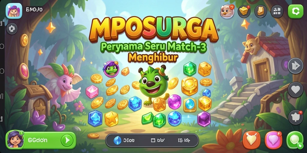 Tampilan gameplay seru di MPOSURGA dengan berbagai tantangan Match-3.