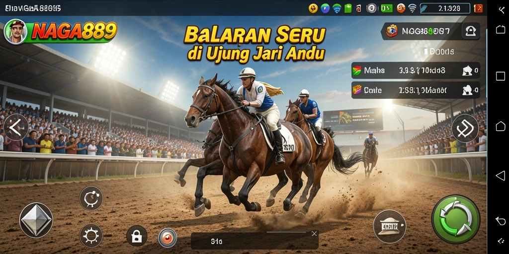 Screenshot gameplay NAGA889 menampilkan balapan yang seru dan intens.