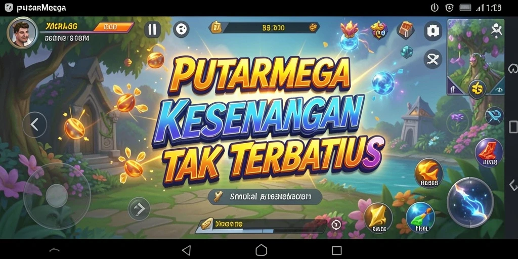 Tampilan screenshot utama PUTARMEGA menunjukkan gameplay yang menarik dan interaktif.