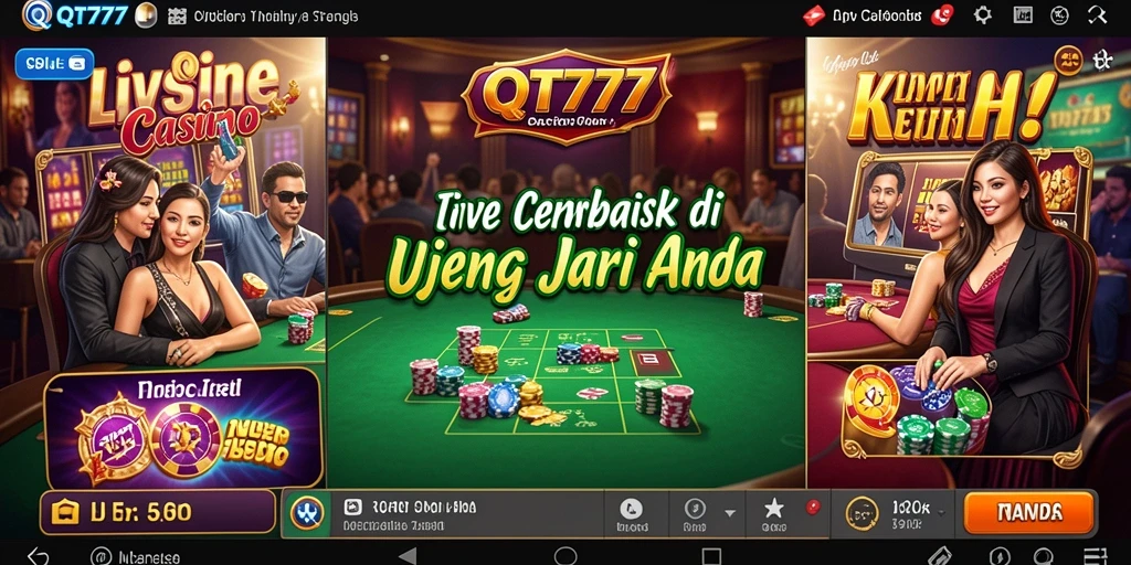 Tampilan gameplay Live Casino QT777 yang mendebarkan dan interaktif.