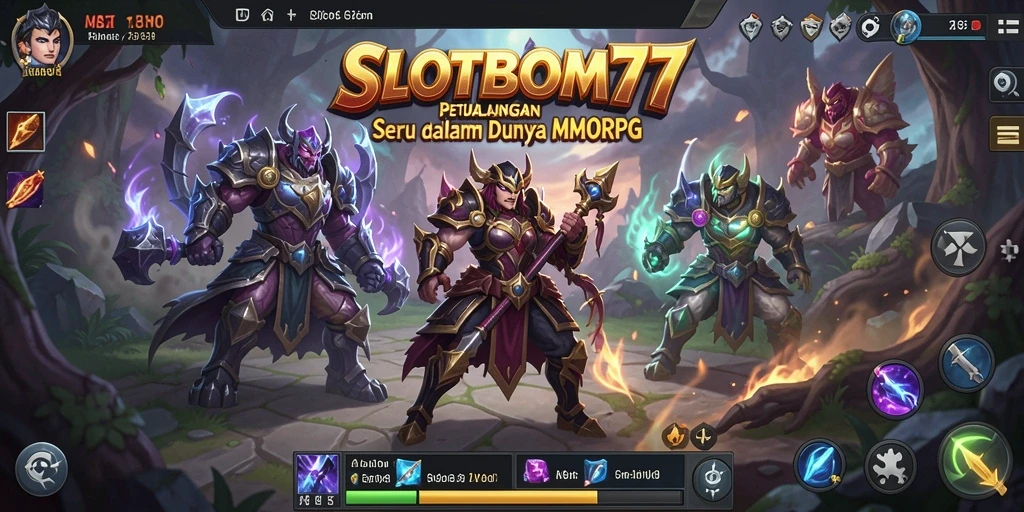 Tampilan gameplay SLOTBOM77 yang penuh aksi dan petualangan.