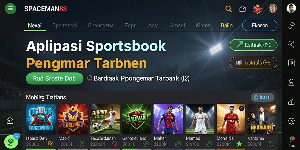 Tampilan gameplay menarik dalam aplikasi Sportsbook SPACEMAN88.