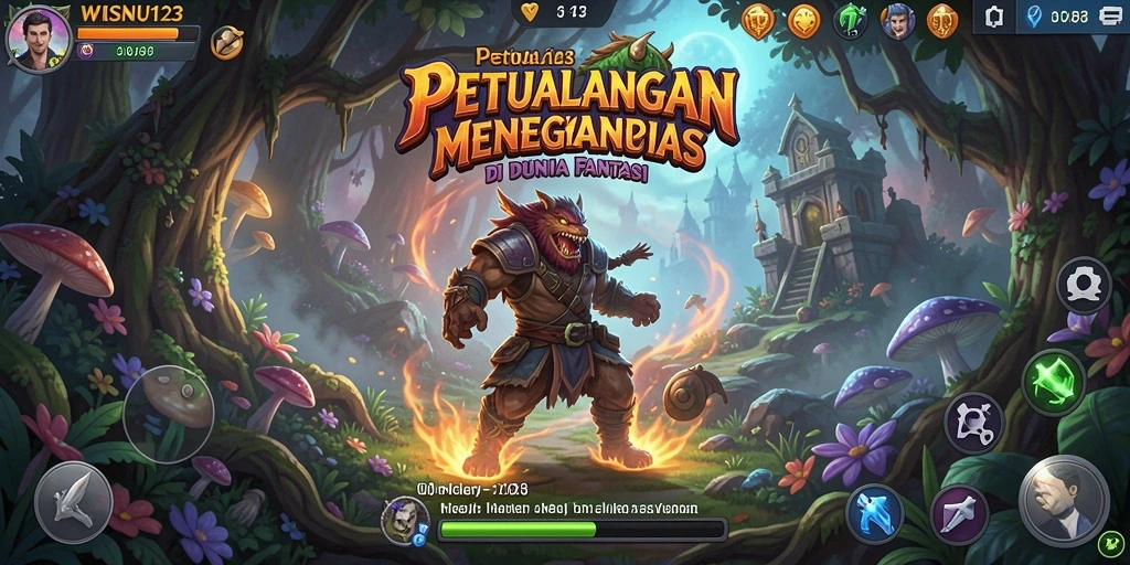 Screenshot gameplay WISNU123 menampilkan petualangan epik.