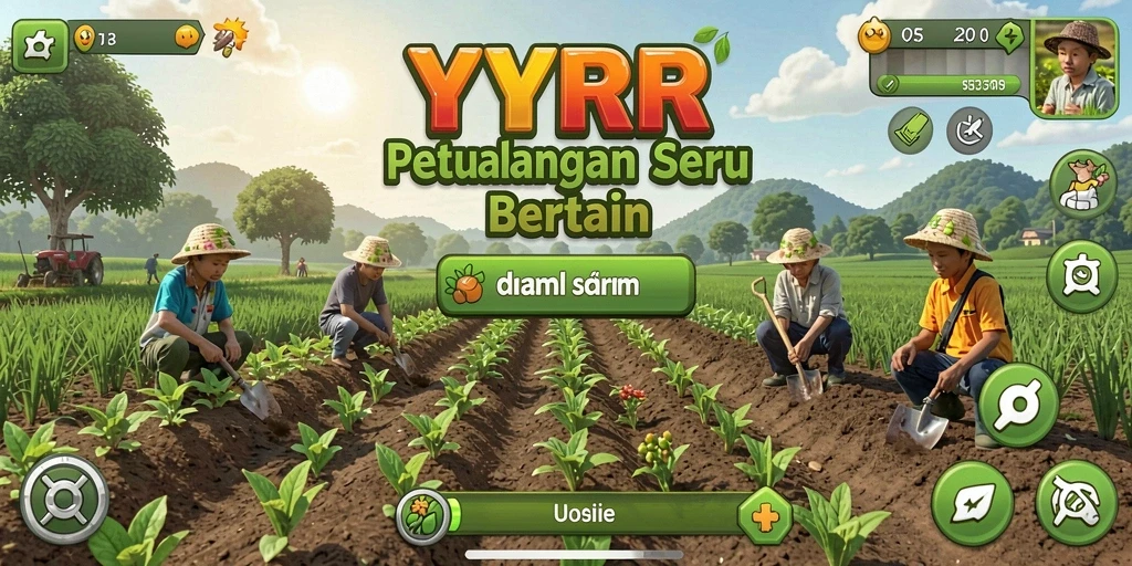 Tampilan gameplay seru dalam bertani di YYRR.